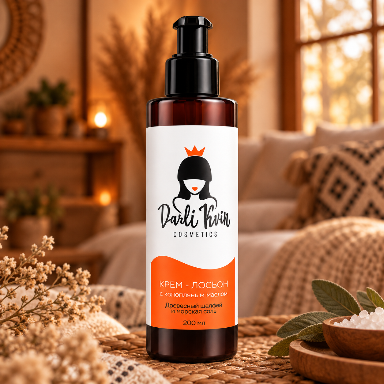 Крем - лосьон для тела с конопляным маслом WOOD SEA SALT DARLI KVIN